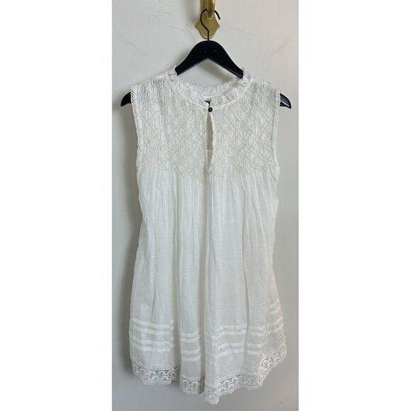 FREE PEOPLE Shea Smocked Yoke Shift Minidress in Ivory Size X-Small - Picture 7 of 12